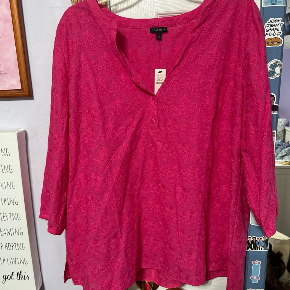 Talbots pink blouse